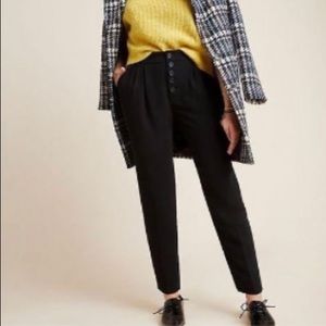 NWT Anthropologie Sasha Button-Fly Tapered Trousers
